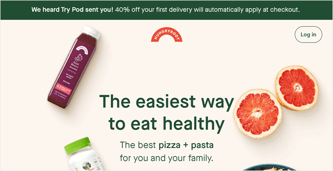 Hungry Root affiliate landing page