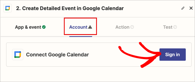 sign in google calendar